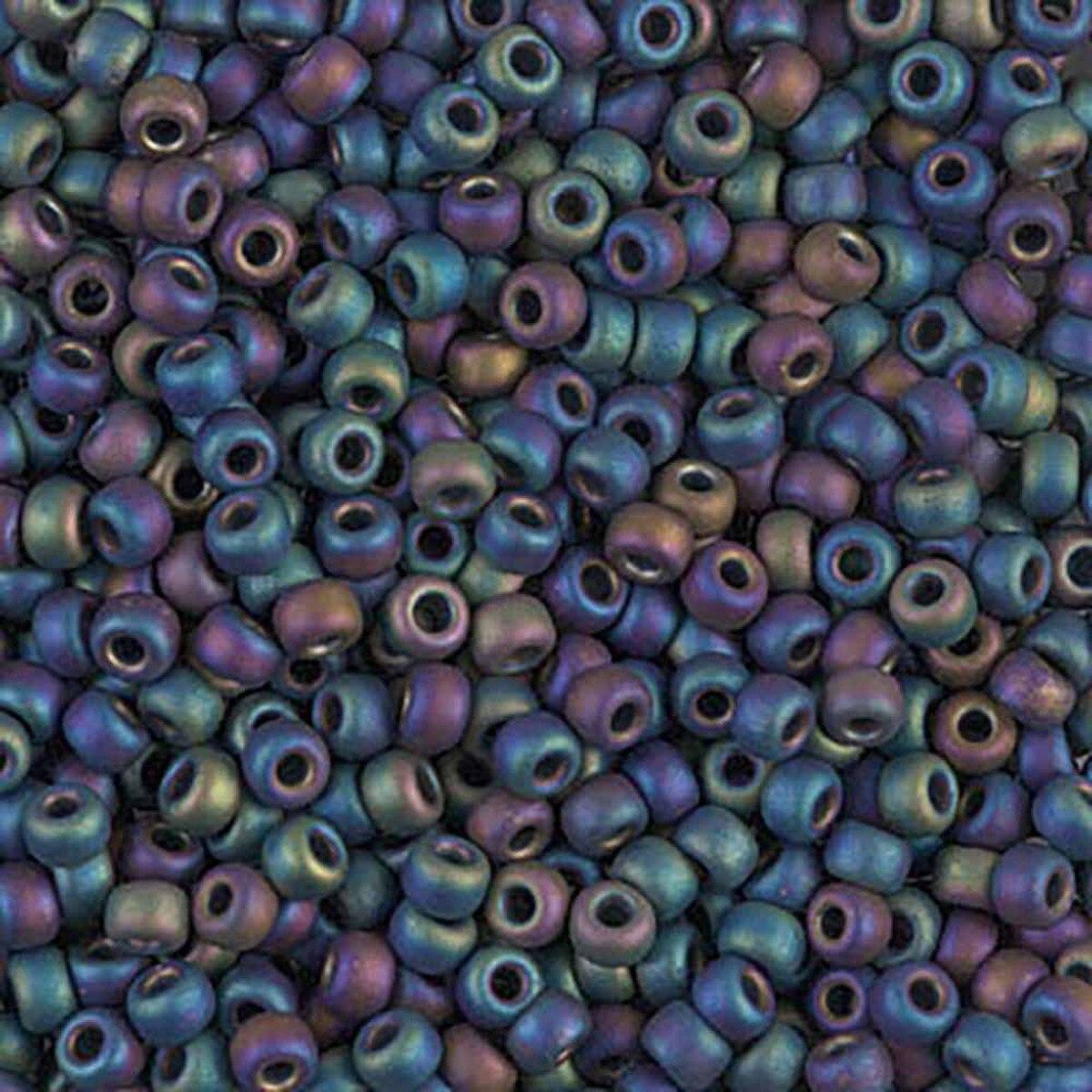 Miyuki rocailles 8/0 (3mm) matt black AB 8-401FR - 5 gram-Kralen-Kraaltjes van Renate