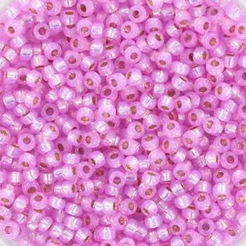 Miyuki rocailles 8/0 Dyed pink silverlined AB - 5 gram-Kralen-Kraaltjes van Renate