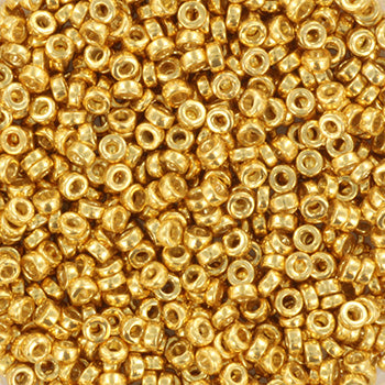 Miyuki spacer 2,2x1mm Duracoat galvanized gold 4202 - 5 gram-Kralen-Kraaltjes van Renate