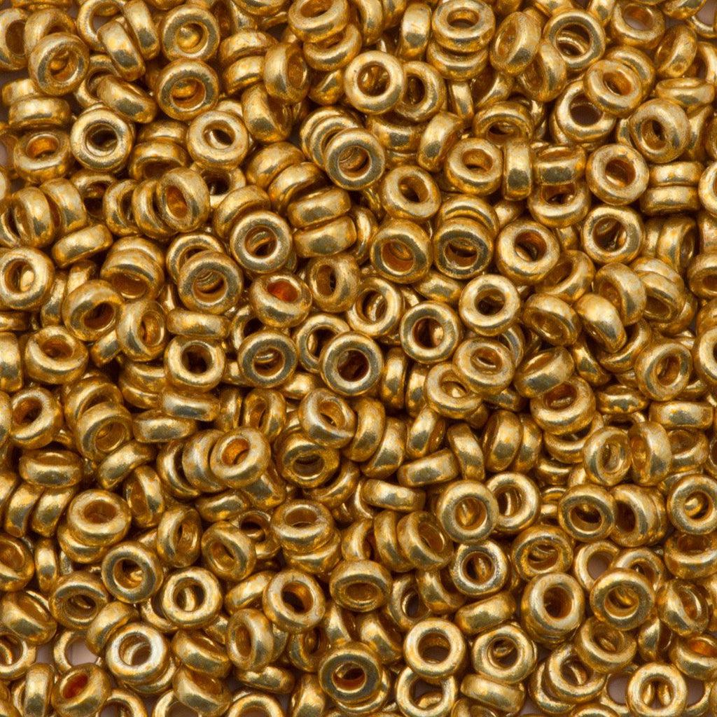 Miyuki spacer 3x1,3mm Duracoat galvanized gold 4202 - 5 gram-Kralen-Kraaltjes van Renate
