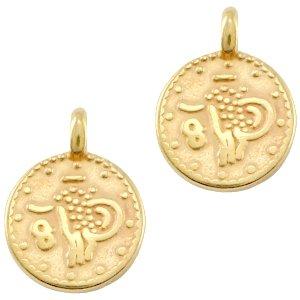 Muntje mini Goud DQ 9.5x7.5mm-Kraaltjes van Renate