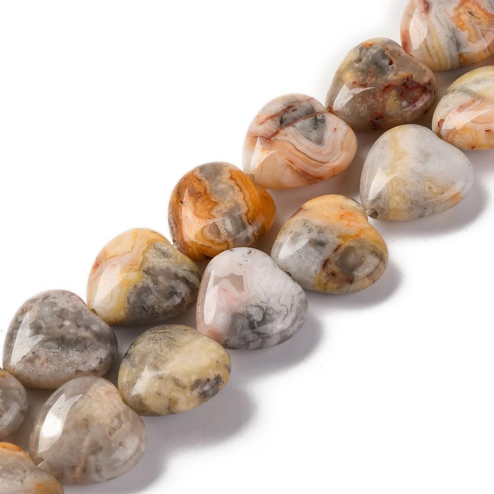 Natuur Kraal Hartje Agaat 15x14mm- Per Stuk-Kralen-Kraaltjes van Renate