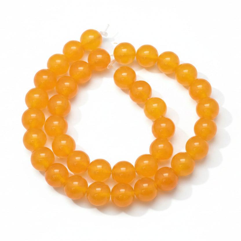 Natuurlijke Edelsteen Jade Kralen Rond Honey Yellow 10mm - per stuk-Kralen-Kraaltjes van Renate