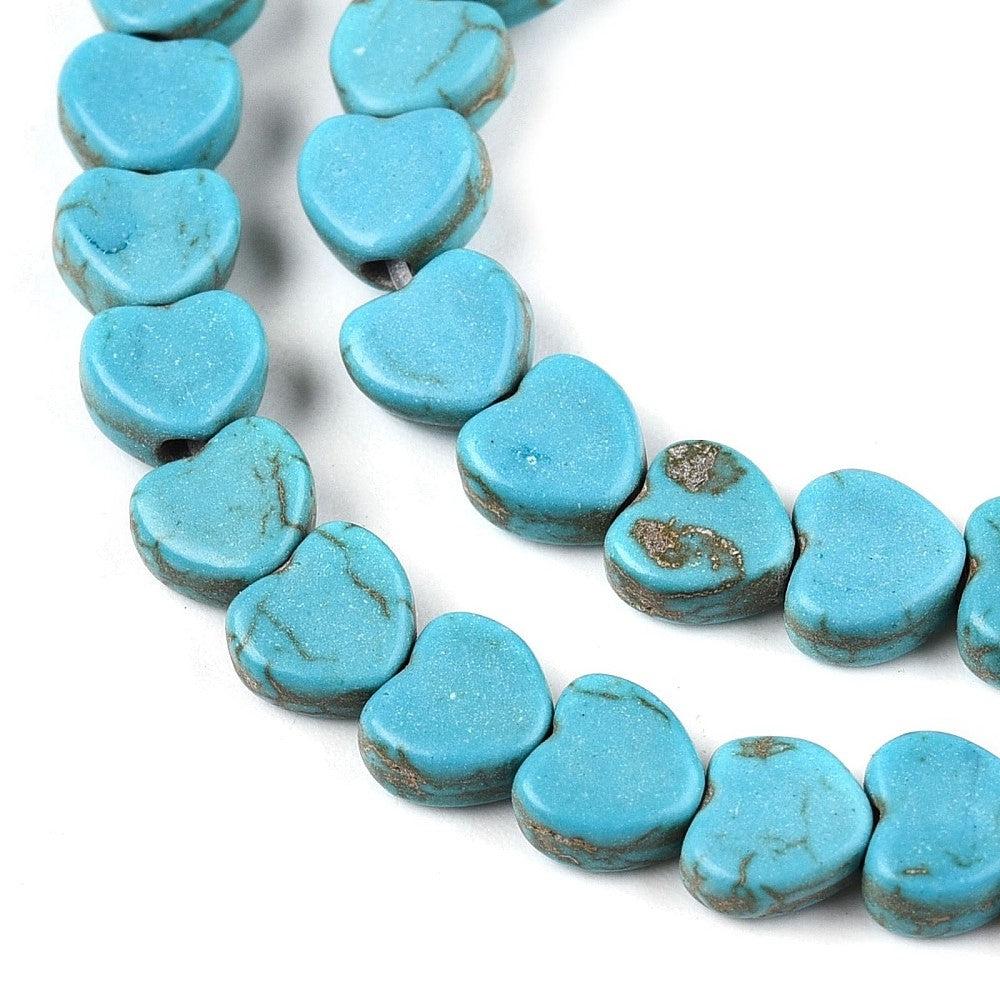 Natuursteen Turquoise hartje 5x6mm - per stuk-Kralen-Kraaltjes van Renate