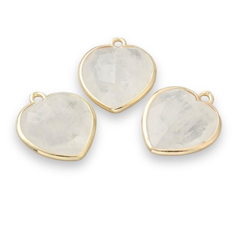 Natuursteen bedel hart transparant wit 19x16mm-bedels-Kraaltjes van Renate