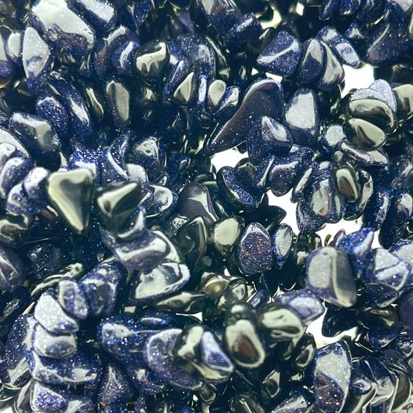 Natuursteen chips Blue goldstone 5x8mm - 20 gram-Kraaltjes van Renate