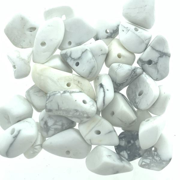 Natuursteen chips Howlite 5x8mm - 20 gram-Kraaltjes van Renate