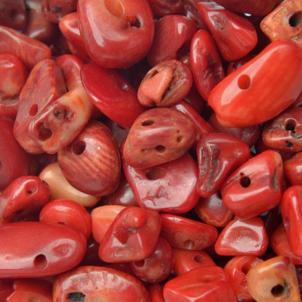 Natuursteen chips Koraal rood 5-8mm - 20 gram-Kraaltjes van Renate