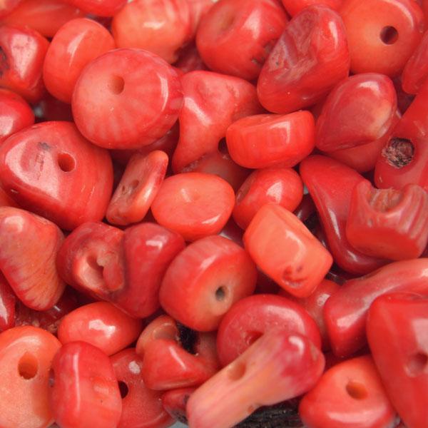 Natuursteen chips Koraal rood 5-8mm - 20 gram-Kraaltjes van Renate