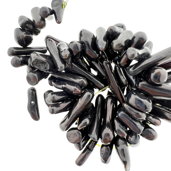 Natuursteen chips Koraal zwart 5-8mm - ± 20cm-Kralen-Kraaltjes van Renate