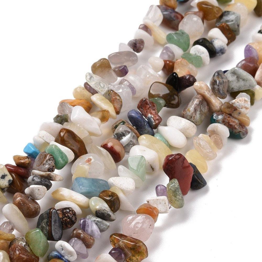 Natuursteen chips Mix 5x8mm - ± 20cm-Kralen-Kraaltjes van Renate