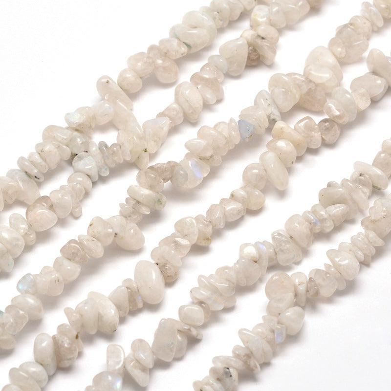 Natuursteen chips Natural Rainbow Moonstone 5x8mm - ± 20 cm-Kralen-Kraaltjes van Renate