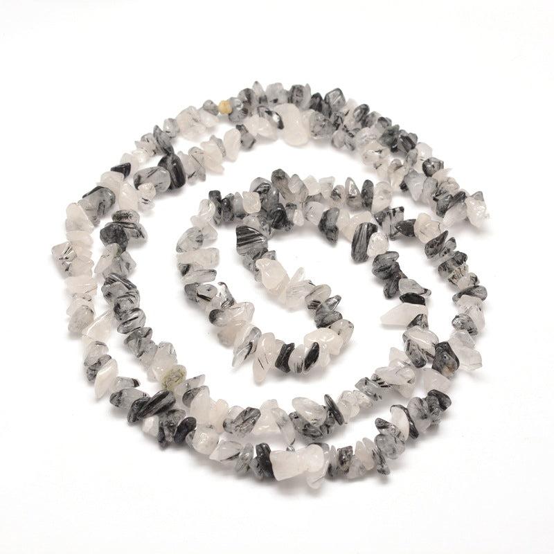 Natuursteen chips Natural Rutilated Quartz 5x8mm - 20 gram-Kralen-Kraaltjes van Renate