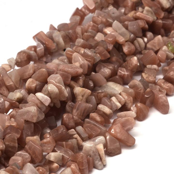 Natuursteen chips Natural Sunstone 5x8mm - 20 gram-Kralen-Kraaltjes van Renate
