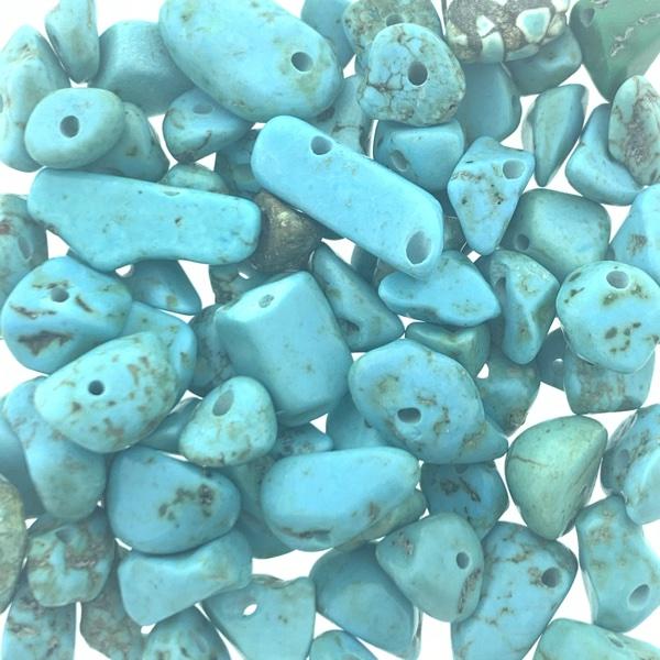 Natuursteen chips Natural Turquoise 5x8mm - 20 gram-Kraaltjes van Renate