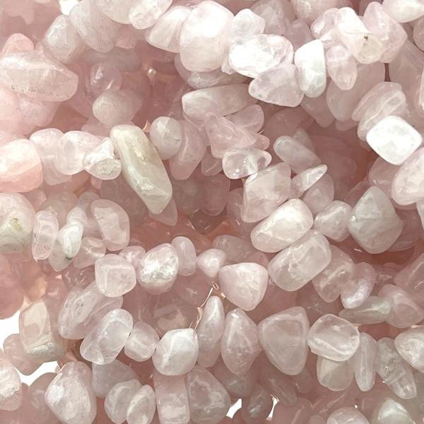 Natuursteen chips Rose quartz 5x8mm - 20 gram-Kraaltjes van Renate
