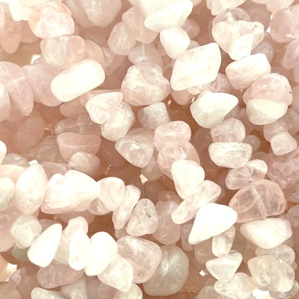 Natuursteen chips Rose quartz 5x8mm - 20 gram-Kraaltjes van Renate