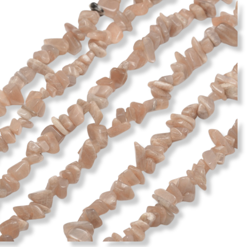 Natuursteen chips Sunstone 5x8mm - 18-20cm-Kralen-Kraaltjes van Renate