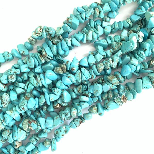 Natuursteen chips Turquoise 12x10mm - 20 gram-Kraaltjes van Renate
