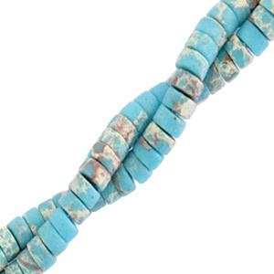 Natuursteen disc rond plat Marble cyan blue 4mm - 5 stuks-Kraaltjes van Renate
