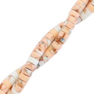 Natuursteen disc rond plat Marble peach pink 4mm - 5 stuks-Kraaltjes van Renate