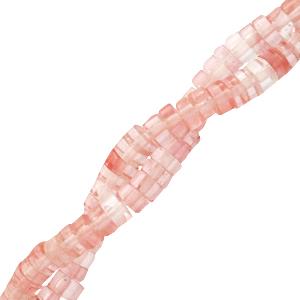 Natuursteen disc rond plat Rose pink 4mm - 5 stuks-Kraaltjes van Renate