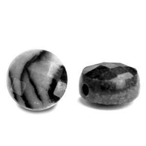 Natuursteen facet rond plat Black anthracite 5mm-Kraaltjes van Renate