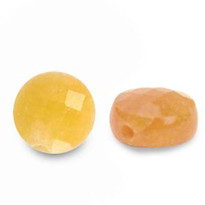 Natuursteen facet rond plat Mixed yellow 7mm-Kraaltjes van Renate
