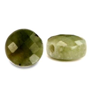 Natuursteen facet rond plat Olive green 5mm-Kraaltjes van Renate