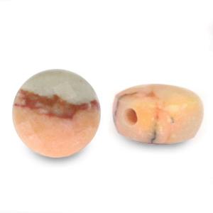 Natuursteen facet rond plat Peach pink 5mm-Kraaltjes van Renate