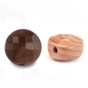 Natuursteen facet rond plat Rose brown 5mm-Kraaltjes van Renate