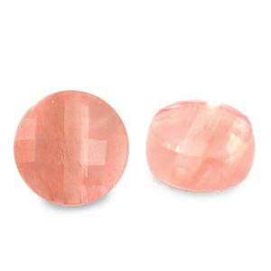 Natuursteen facet rond plat Rose pink 5mm-Kraaltjes van Renate