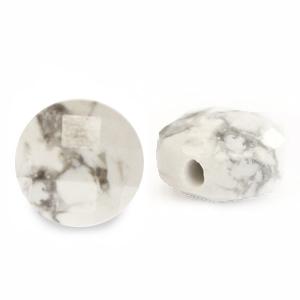 Natuursteen facet rond plat White marble 5mm-Kraaltjes van Renate