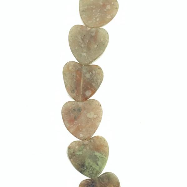 Natuursteen kraal hart Bruin 11x11x3mm-Kraaltjes van Renate