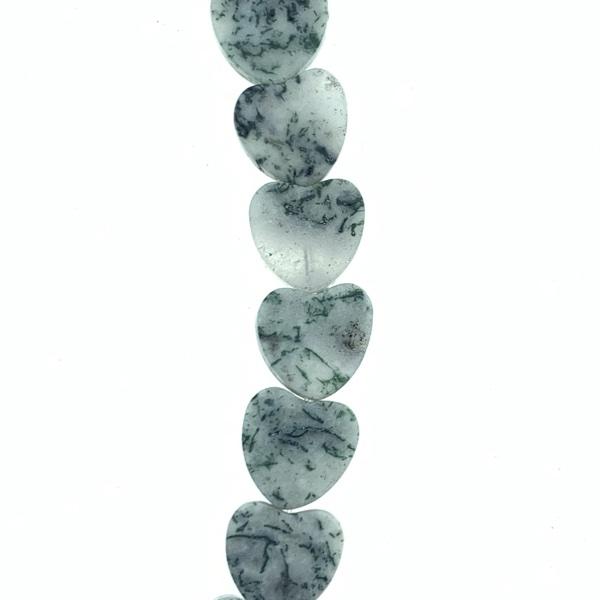 Natuursteen kraal hart Grijs 11x11x3mm-Kraaltjes van Renate