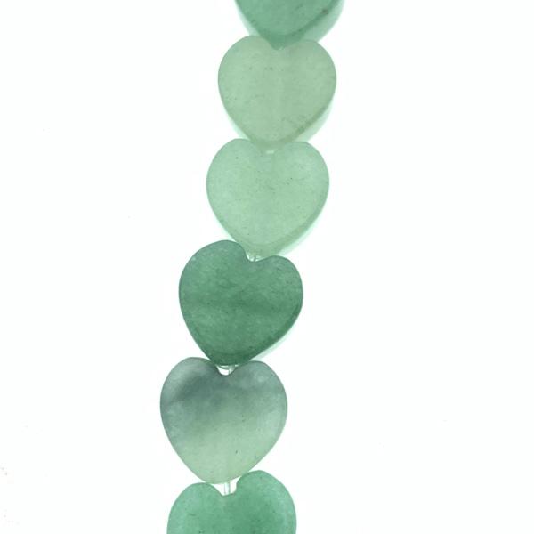 Natuursteen kraal hart Groen Aventurine 10x10x5mm-Kraaltjes van Renate