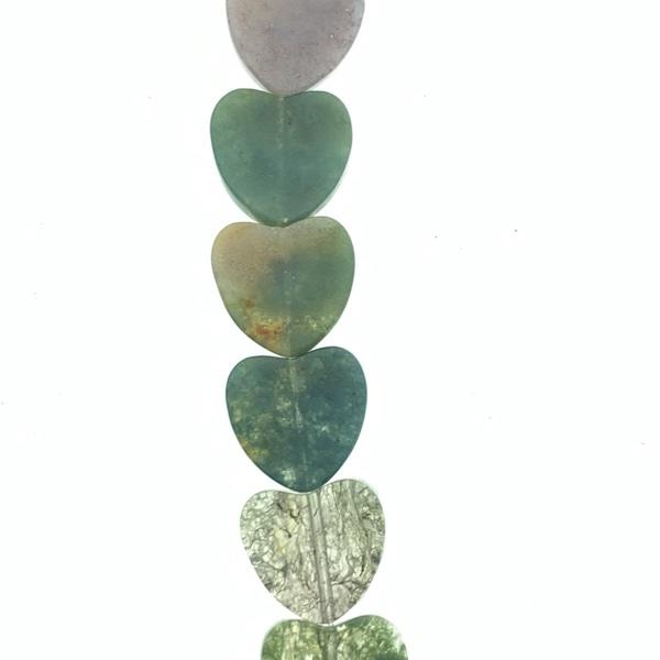Natuursteen kraal hart Indian Agaat 11x11x3mm-Kraaltjes van Renate