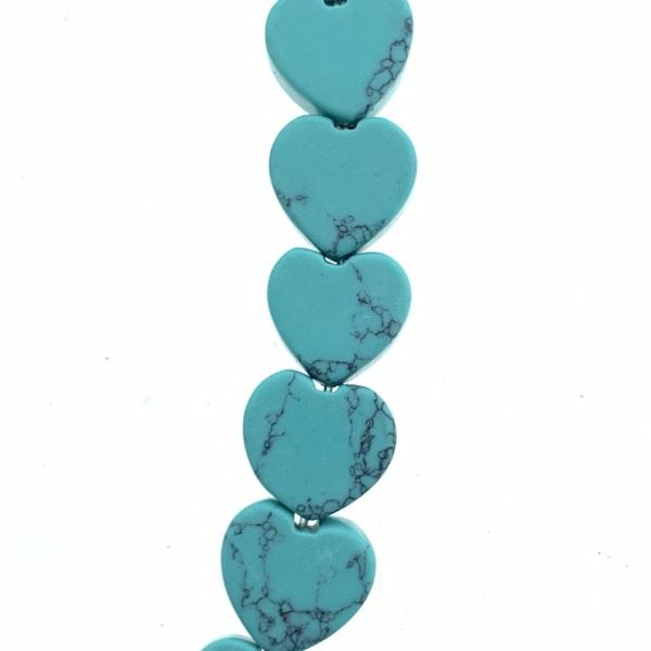 Natuursteen kraal hart Turquoise 10x10x5mm-Kraaltjes van Renate