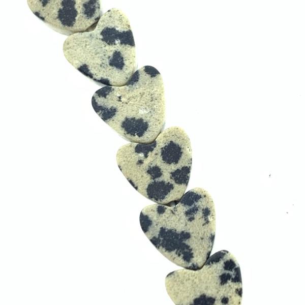 Natuursteen kraal hart plat Dalmatiër 6mm-Kraaltjes van Renate