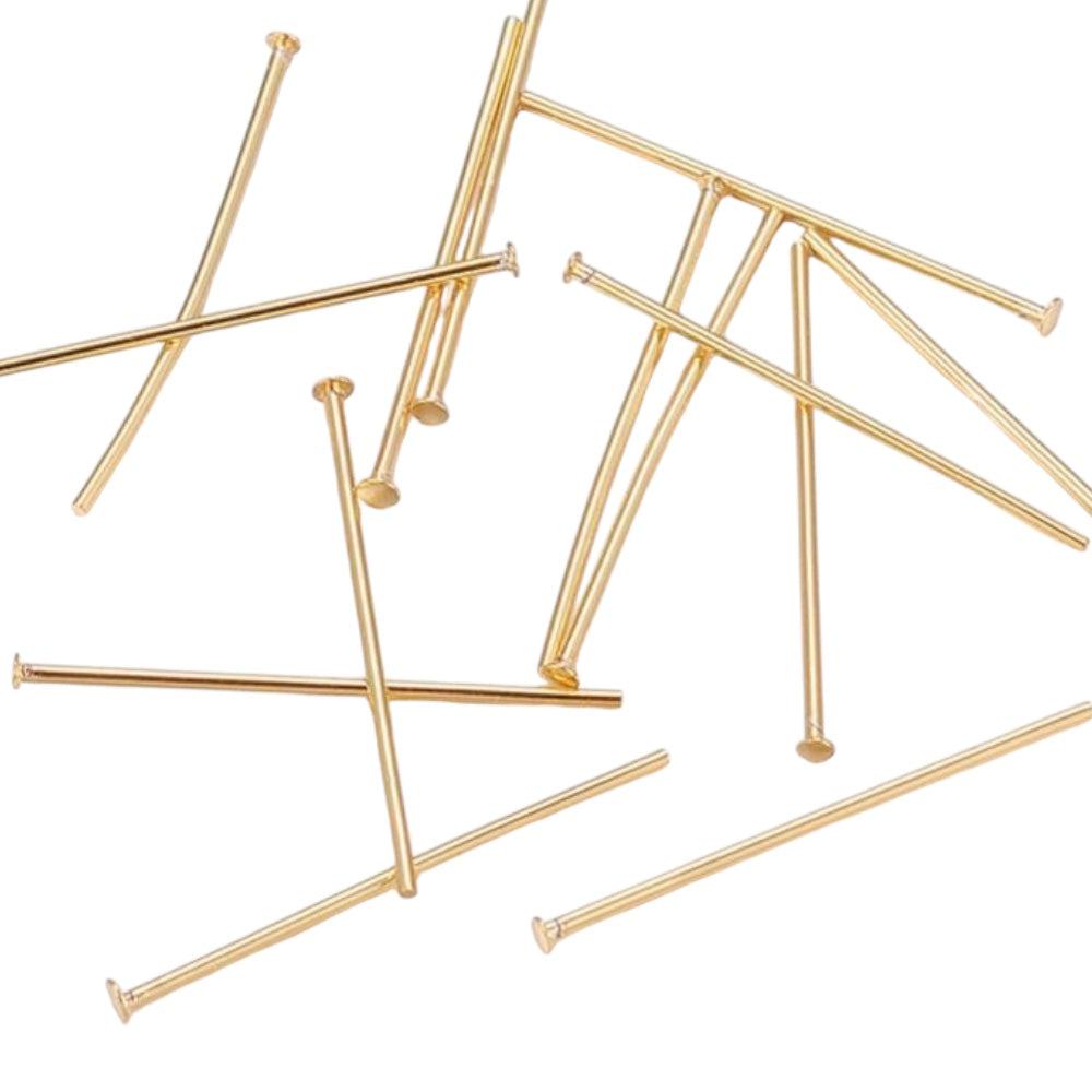 Nietstiften 18k Gold plated 25x0.6mm - 12 stuks-Onderdelen-Kraaltjes van Renate