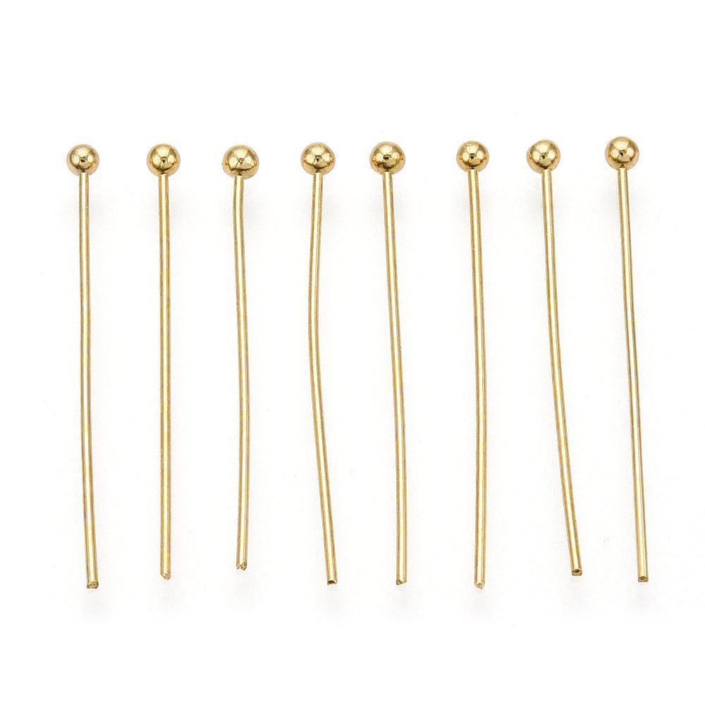 Nietstiften 18k Gold plated 25x0.6mm - 12 stuks-Onderdelen-Kraaltjes van Renate