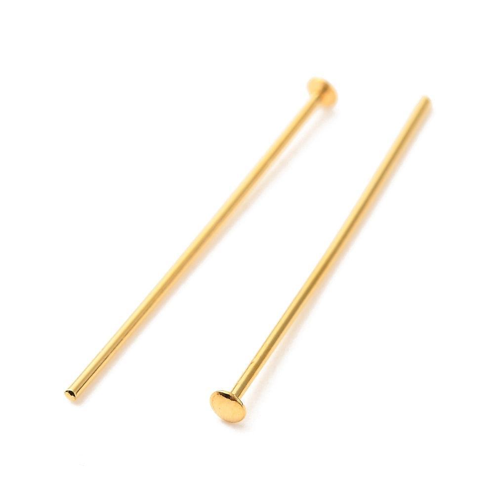 Nietstiften 18k Gold plated 25x0.7mm - 12 stuks-Onderdelen-Kraaltjes van Renate