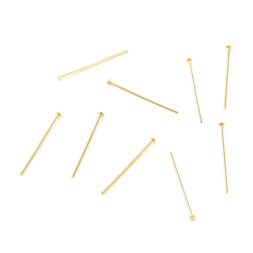 Nietstiften 18k Gold plated 25x0.7mm - 12 stuks-Onderdelen-Kraaltjes van Renate
