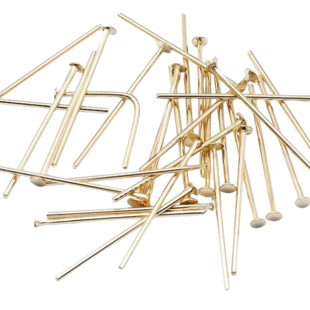 Nietstiften 18k Gold plated 45x0.7mm - 8 stuks-Onderdelen-Kraaltjes van Renate