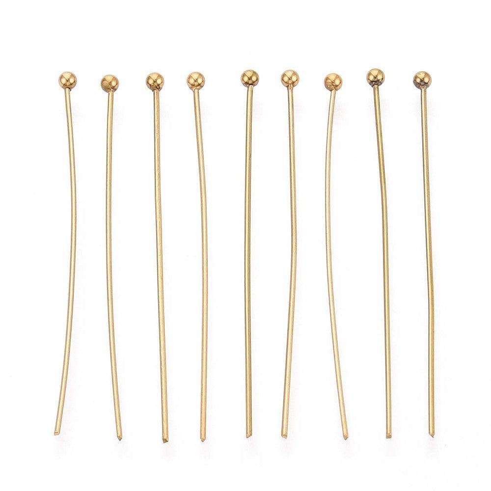 Nietstiften 18k Gold plated 35x2mm - 3 stuks-Onderdelen-Kraaltjes van Renate