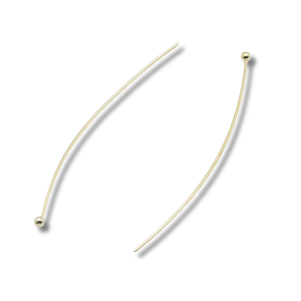 Nietstiften boletje 18k Gold plated 35x0.6mm - 9 stuks-Onderdelen-Kraaltjes van Renate