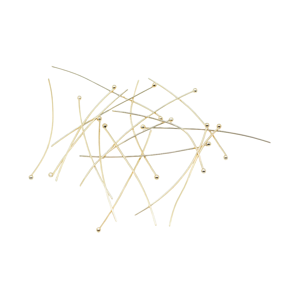 Nietstiften boletje 18k Gold plated 35x0.6mm - 9 stuks-Onderdelen-Kraaltjes van Renate
