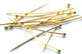 Nietstiften bolletje goud 20mm - 20 stuks-Kraaltjes van Renate