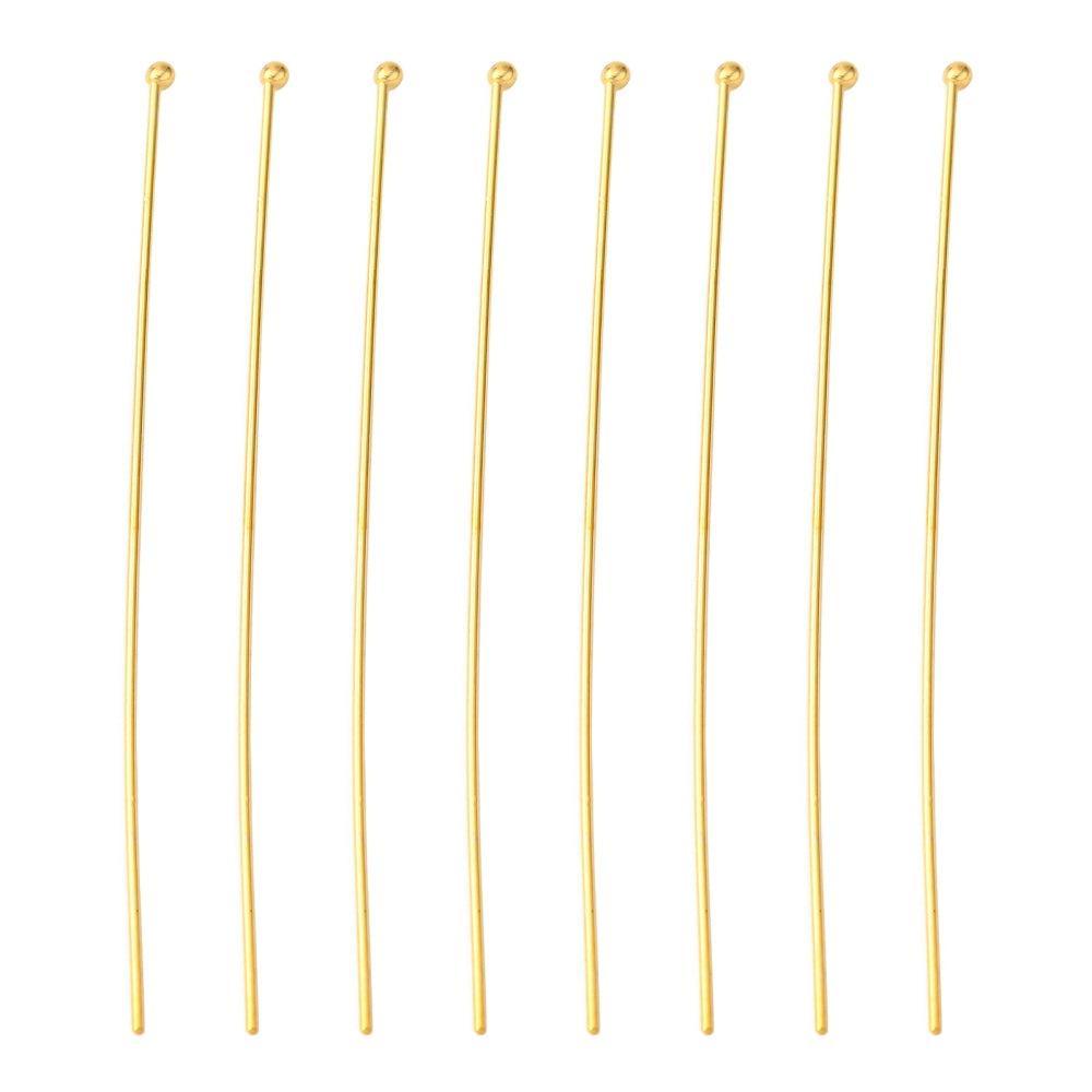 Nietstiften Goud Nickel Free 50x0.6mm- per 8 stuks-Onderdelen-Kraaltjes van Renate