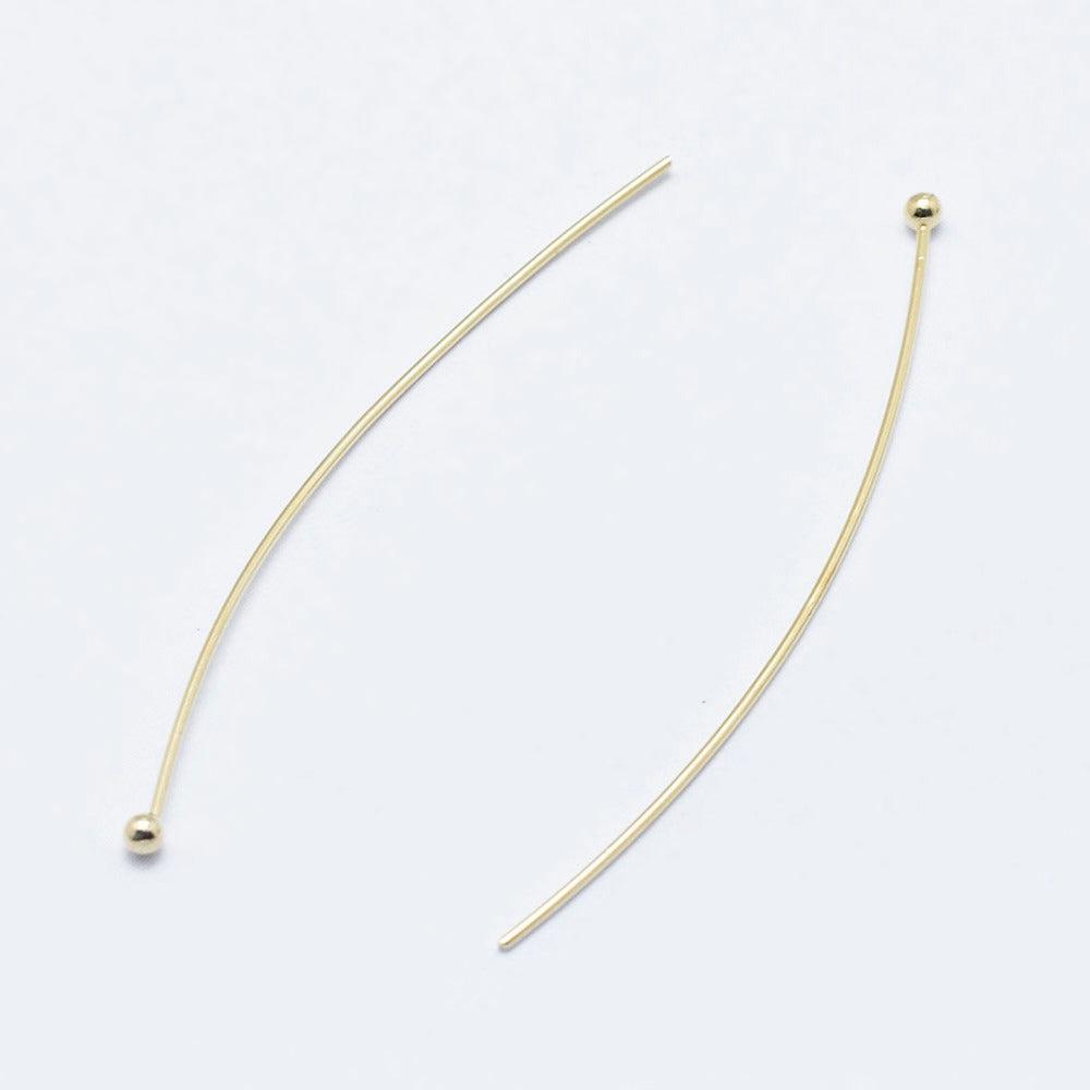 Nietstiften met bolletje 18k Gold plated 45x0.6mm - 8 stuks-Onderdelen-Kraaltjes van Renate